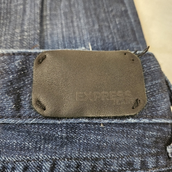 Express Zelda Dark Wash Denim Distressed Skinny Jeans Size 2 Short Women's - Picture 8 of 13